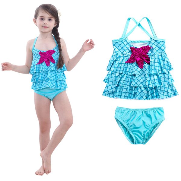 Bambini Ragazze costumi da bagno 2019 estate Due pezzi costumi da bagno baby Mermaid Starfish Costume da bagno cartoon bambini Scala di pesce Bikini C6380