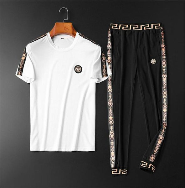 

2020 designer brand men sets mens tracksuits track sweat suits three stripes male sweatsuit mens sporting suits mens clothing tracksuit men, Gray