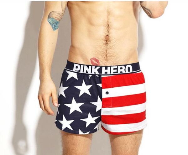 

mens casual shorts home wear clothing cotton pink hero mens underpants shorts clothes, White;black