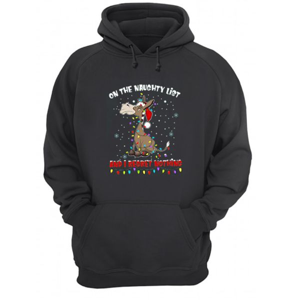 

goat on the naughty list and i regret nothing christmas hoodie, Black