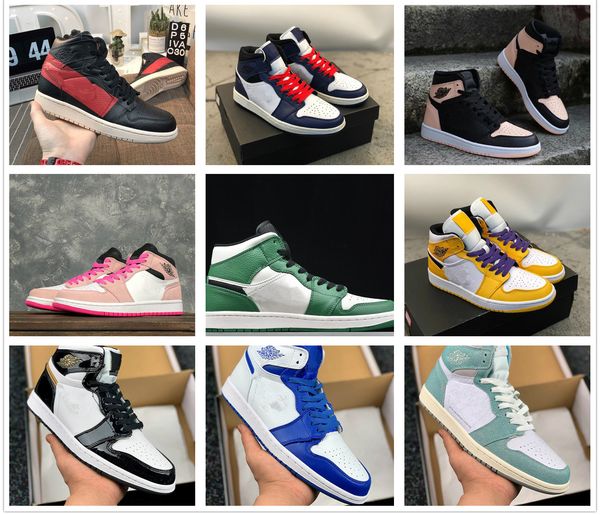 

1 crimson tint og 1 black crimson tint hyper pink white men women basketball shoes 555088-081 1 couture defiant sneakers sports