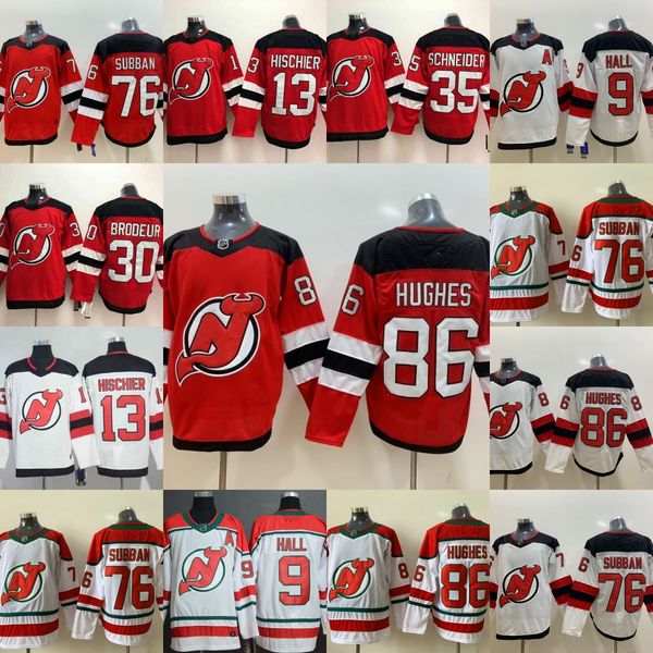 

2019 new jersey devils hockey jack hughes p.k. subban taylor hall nico hischier martin brodeur cory schneider greene alternate jerseys cheap, Black;red