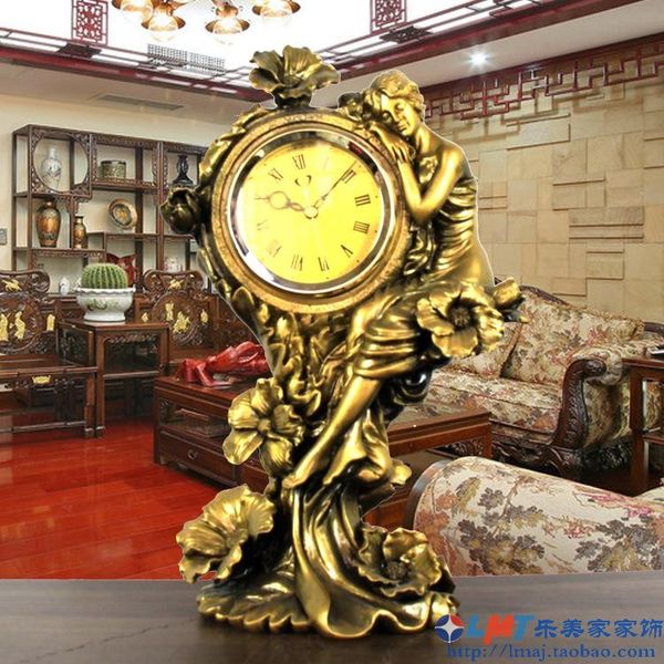 

leuropean-style clock pendulum living room tv cabinet household decoration fashion pendulum resin handicraft figure decoratio