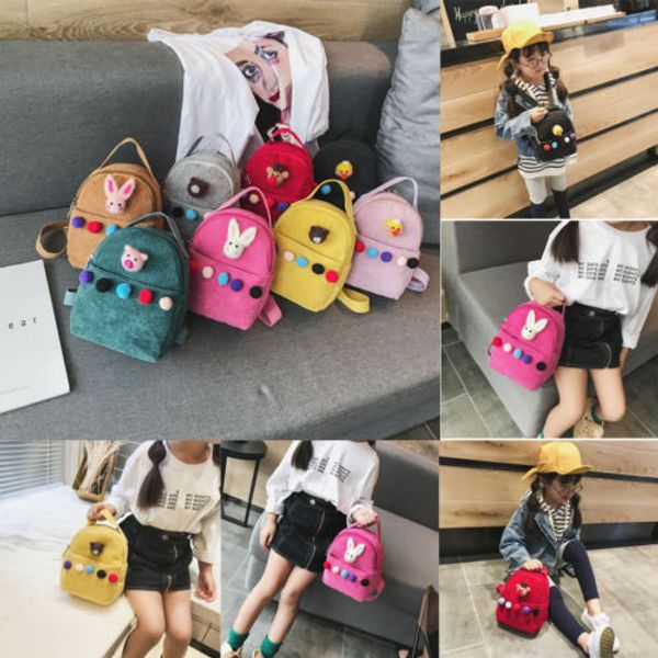 

kid girls velvet mini backpack school bags small travel rucksack shoulder bag