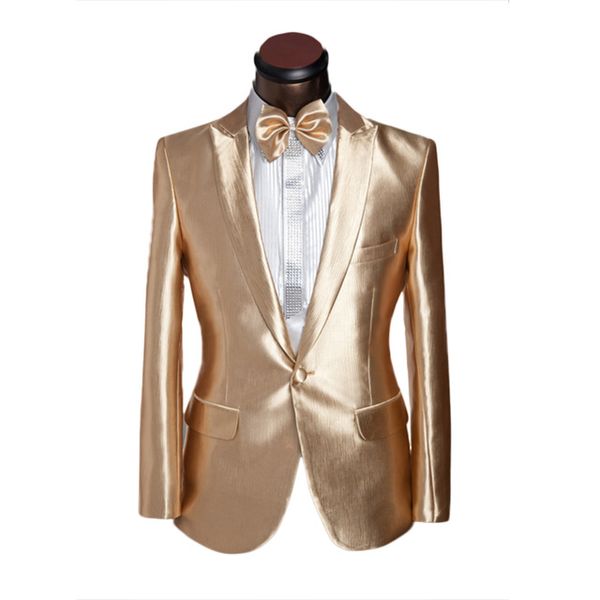

latest coat pant designs gold satin men suit prom jacket slim fit tuxedo custom groom stage suits blazer masculino 2 pieces, White;black