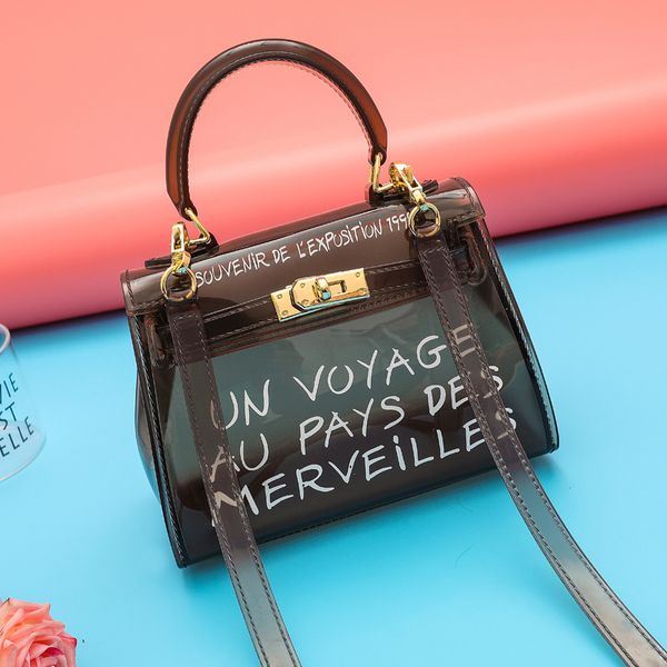 

jelly bag 2020 new fashion transparent handbag shoulder messenger bag female