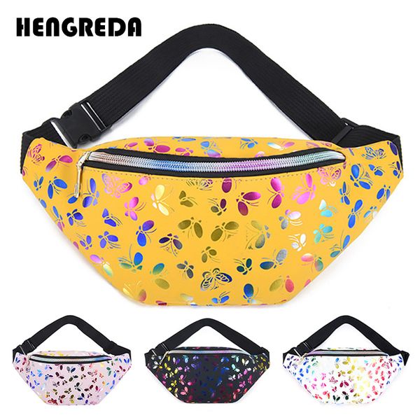 

holographic fanny pack banana waist bag slim bum hip zip waistbag women belt bag for female girls ladies travel beach 2020