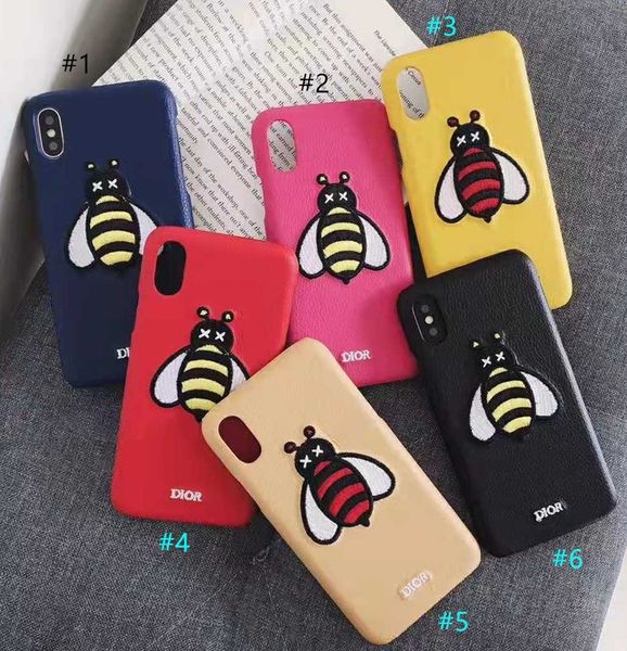 

Роскошный Dr Paris телефон чехол для i Phone X XS Max XR вышивка Bee телефон задняя крышка защи