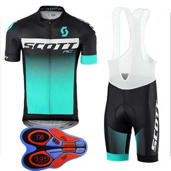 

new scott team cycling short sleeves jersey bib shorts sets racing bike mtb cycle clothes wear ropa ciclismo sportswear h1507, Black;red