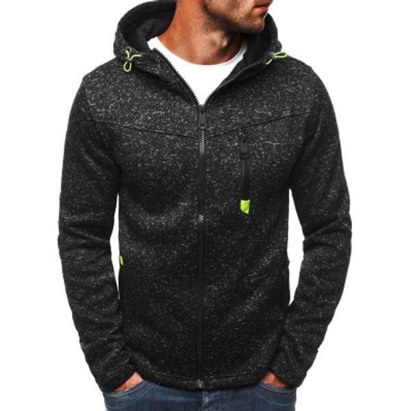 

mens sports casual weave jacquard hoodies winter fashion zipper pullover brang soild color coat 2020 3 colors new selling, Black