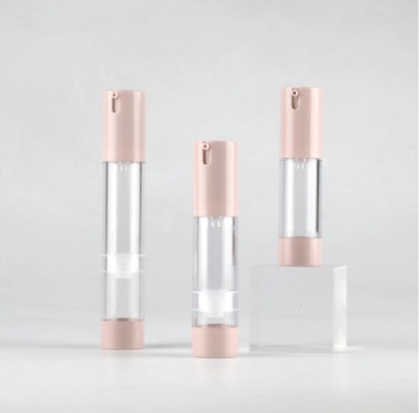 

30ml pink vacuum bottle plastic travel bottle transparent and portable bottles emulsion toner foundation