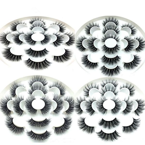 

3d mink eyelashes natural false eyelashes long eyelash extension faux fake eye lashes makeup tool 7 pairs/set rra649