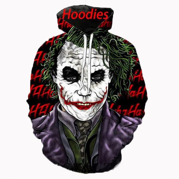 

wholesale-new fashion cool sweatshirt hoodies 3d print mens womens casual joke style streetwear clothes kr0314, Black