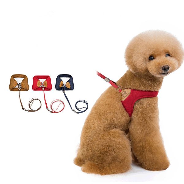 

dog collars & leashes 1pcs pet cat harness soft mesh breathable leads secure traction rope puppy chihuahua teddy walking harnesses leash set