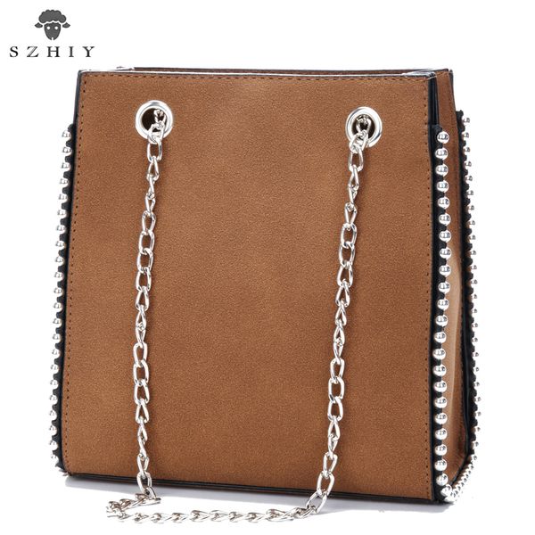 

women shoulder bag suede bag fashion tote bags designer handbags crossbody bags beaded chain brand szhiy
