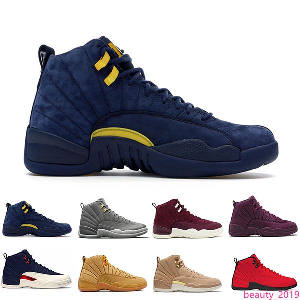 

2019 мужчина баскетбол обувь 12 12s быков wntr wool темно-серого белого flu game unc gym красный такси мичиган французских синие скидка крос