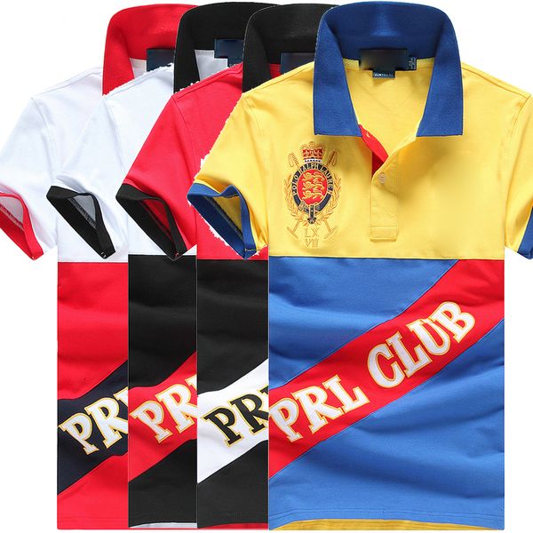 

Embroidery Horse Ball Emblem Luxury Design Designer Male Summer Turn-Down Collar Short Sleeves Polo Shirt Men Top Plus Size A1985
