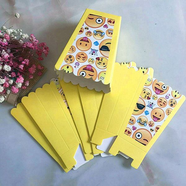 

6pcs expressional package happy birthday party disposable popcorn box baby shower birthday wedding theme party supplies