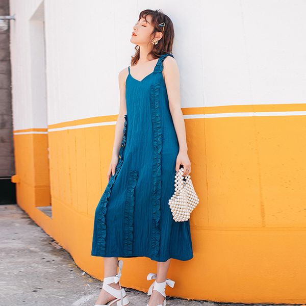 

fashion vintage summer women dresses elegant comfortable patchwork lace sleeveless dresses sweet v-neck sling loose dress335, Black;gray