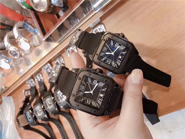 

new arrivals fashion steel mans wristwatch men women japan quartz style watches rubber strap watch ca076, Slivery;brown