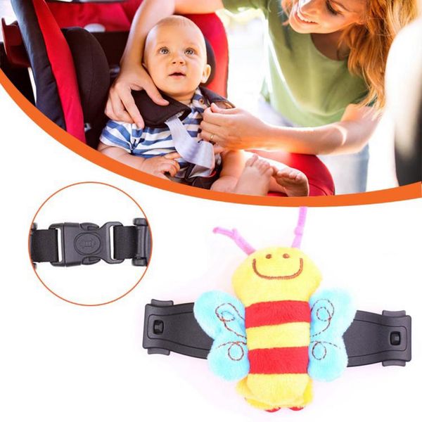 

1pc cartoon bee durable black car baby safety seat strap belt harness chest child clip safe buckle adjustment holder