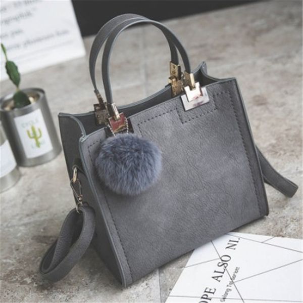 

handbag women luxury handbags women bags designer high-grade scrub leather messenger bag women bag shoulder bag hair ball wild joker