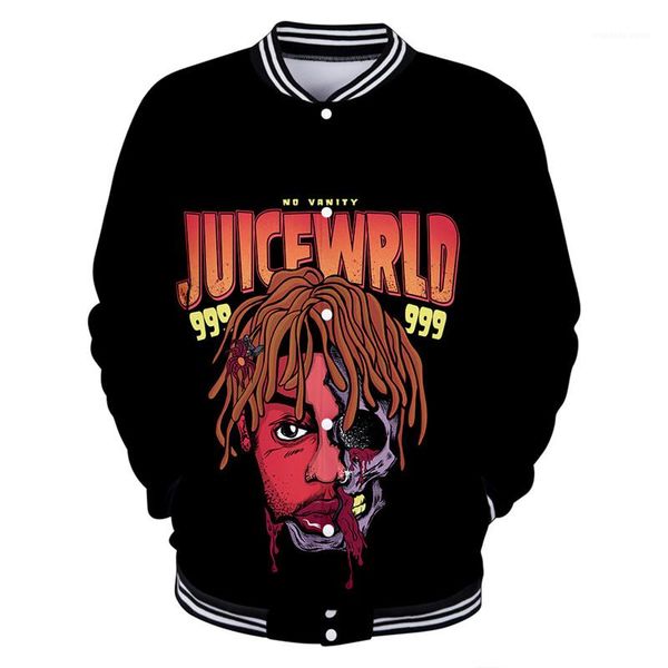 

collar jackets fashion mens coats juice wrld mens designer jackets rap printed loose baseball long sleeved stand, Black;brown