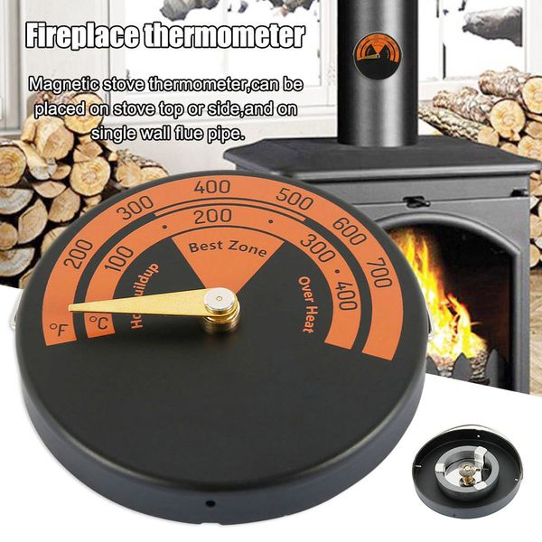 

burner stove fireplace magnetic thermometer alloy magnetic stove flue pipe thermometer round temperature gauge for wood burner