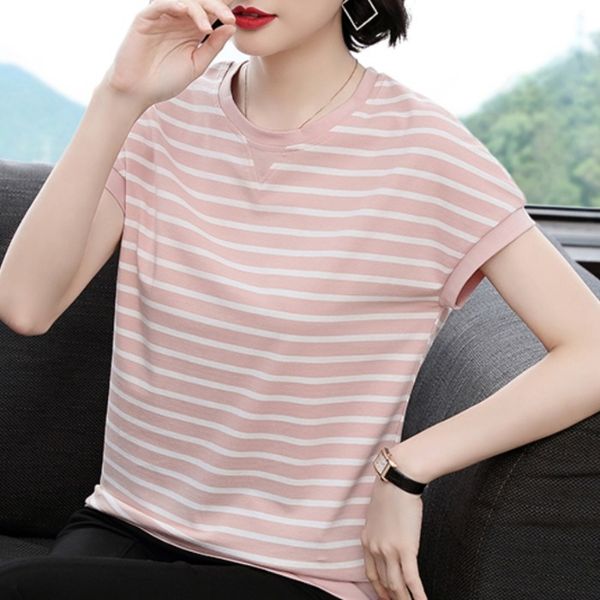 

middle-aged women's summer clothes short-sleeved cotton t-shirt nv fu zhuang cotton t-shirt nv fu zhuang 2019 light mother's cloth, White