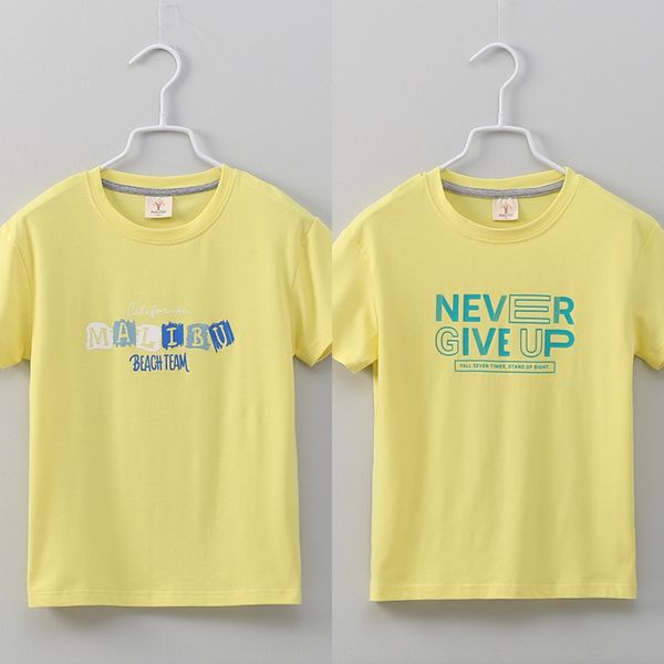 

shu yuxuan 4 medium and large children's cotton t-shirt cartoon letter t-shirt straight boy girl short sleeve, Blue