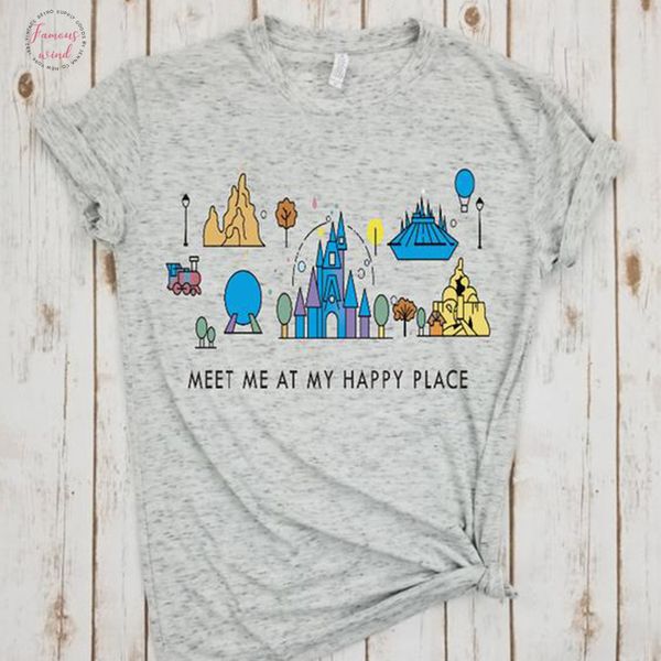 

мультфильм tshirt happy place shirt animal kingdom tee плюс размер печати тис мультфильм девочек топы summer 2019 топ harajuku, White