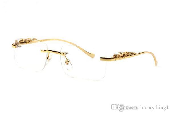 

wholesale- sunglasses for women full rimless mens buffalo horn glasses with round lens gold metal buffalo sunglasses with box case, White;black