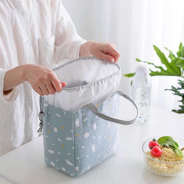 

school office thermal lunch bags box storage bag travel insulated cold carry container picnic bags handbag tote, Blue;pink