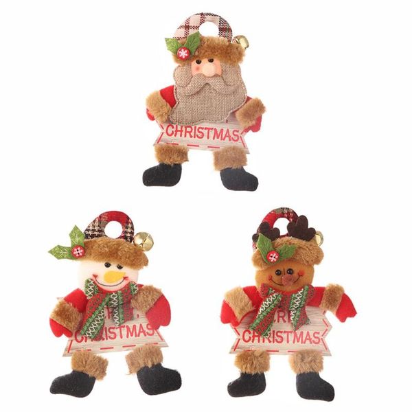 

christmas checked cloth cartoon doll pendant kids gift home window decor