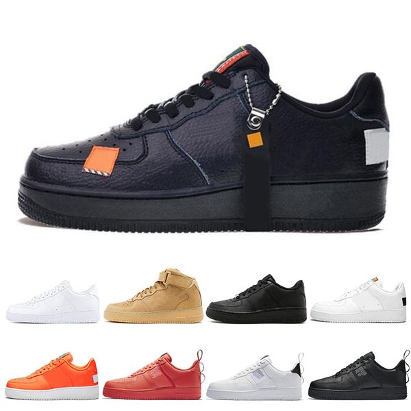 

One 1 Dunk utility Running Shoes all Black White Men Women Sports Skateboarding High Low Cut Wheat Brown Trainers Sneakers 36-45