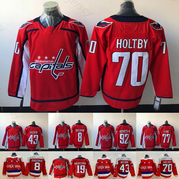

Men's Washington Capitals Alexander Ovechkin Tom Wilson Nicklas Backstrom TJ Oshie Braden Holtby Evgeny Kuznetsov Hockey Jersey