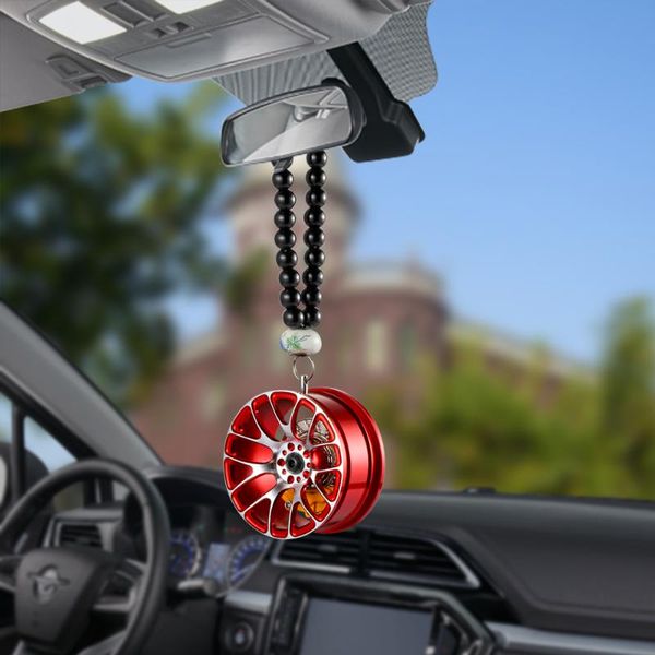 Car Pendant Decoration Metal Wheel Hub Hanging Ornaments Auto Interior Rear View Mirror Car Hanging Accessories Automobiles Gift Car Interior Hanging