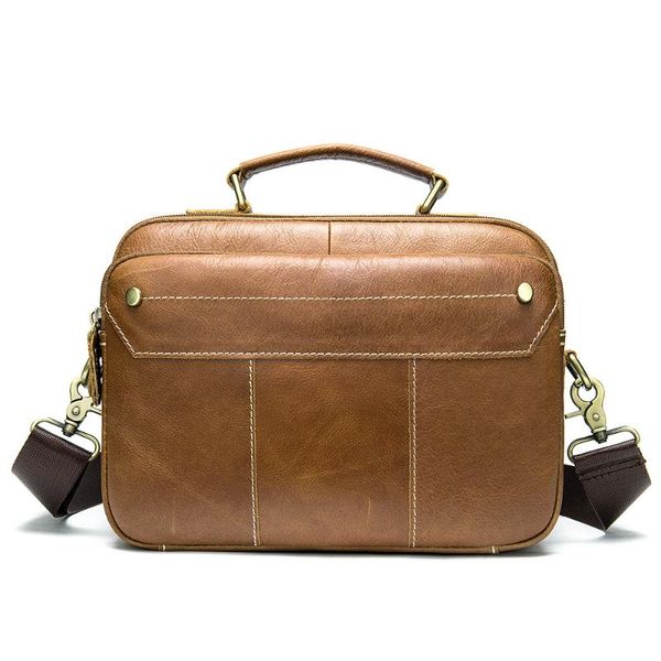 

genuine leather men's briefcase vintage business casual tote commercial handbag for document office shoulder messenger bags 2020