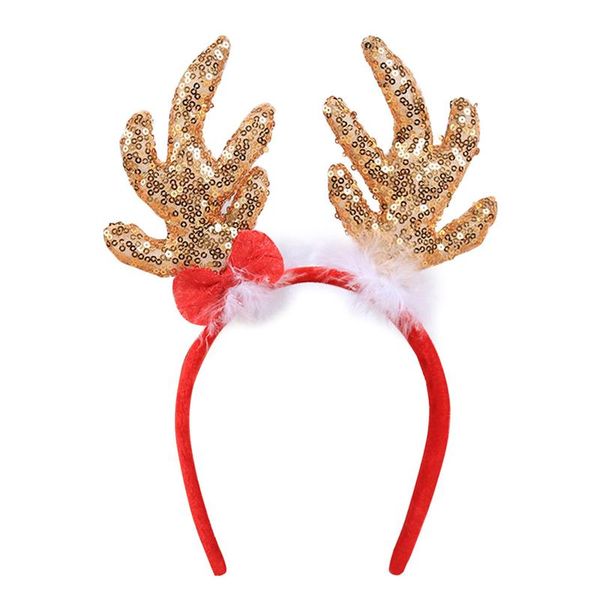 

1pc hair hoop antler sequin adorable hair accessories band p props headdress for christmas
