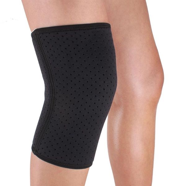 

seamless sewing breathable sports men knee strap brace pad guard protector pads elastic kneepad black, Black;gray