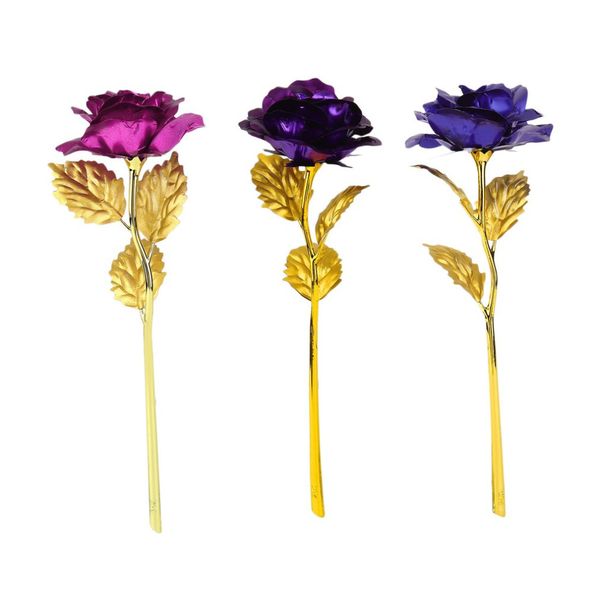 

valentine's day gift 24k gold plated golden rose flower holiday present wedding party decoration with retailed box drop shipping