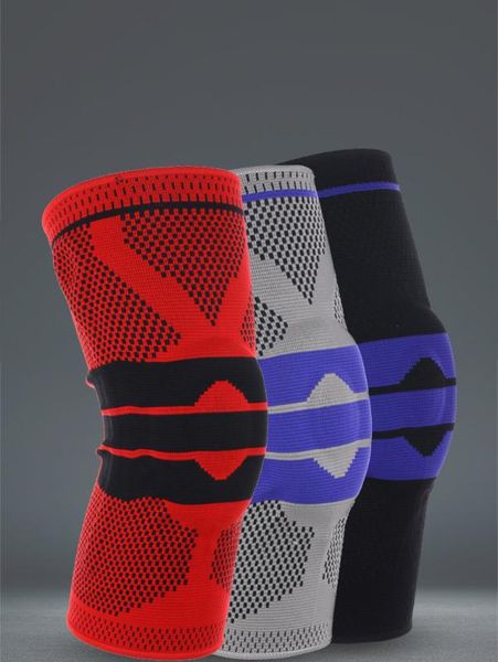 

elbow & knee pads 2pcs knitted running fitness basketball mountaineering sports safety movement of the silica gel spring fixing, Black;gray