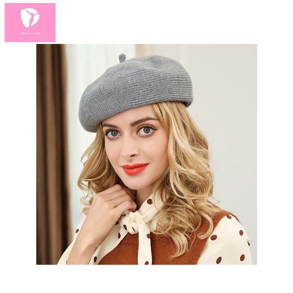 

women woolen cap beret hat fashion casual warm lady girl sweet hat, Blue;gray