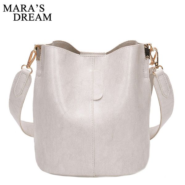 

mara's dream 2020 spring new women's wide shoulder strap bag tide korean version of hong kong style big bag bucket wild shou