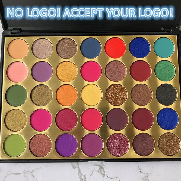 

no logo50pcs to print logo 35 colors eye shadow palette matte and shimmer eyeshadow eye cosmetics makeup tool accept your logo