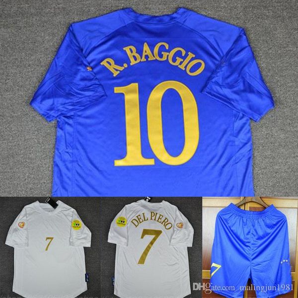 

2003 2004 Italy Soccer Jersey Baggio Cannavaro Piero Totti Nesta Pirlo Vintage Retro 03 04 Italia Jersey Football Calcio MAGLIA Kits