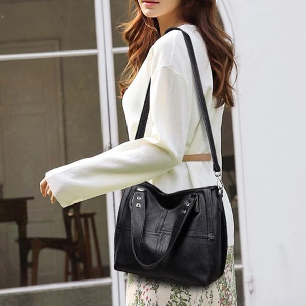 

women large capacity shoulder bag 2019 new fashion solid color zipper hnadbag phone bag shoulder messenger torebka #t