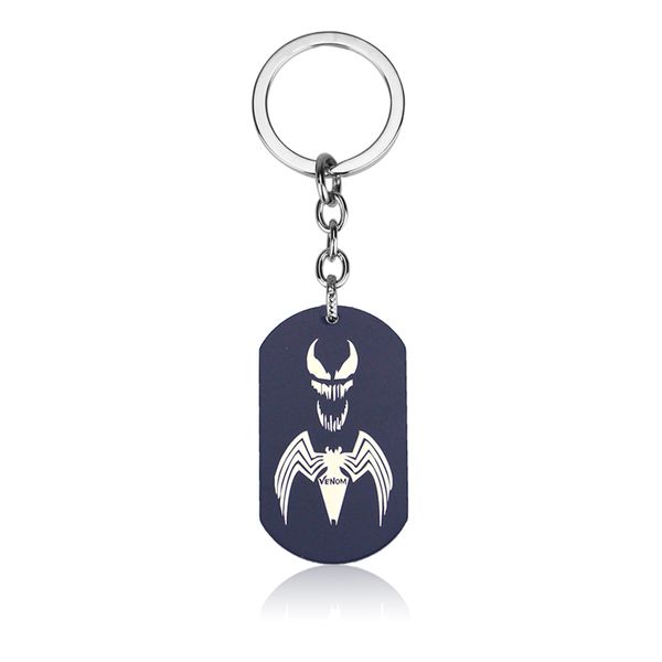 

movie venom keychain key ring alloy spider man marvel pendant key chain holder men car women bag charms jewelry, Silver