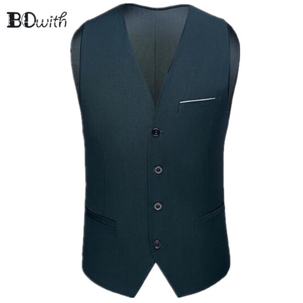 

2019 новые темно-зеленый мужская рукавов slim fit костюм жилет однобортный четыре кнопки бизнес знакомства свадебное платье жилет, Black;white
