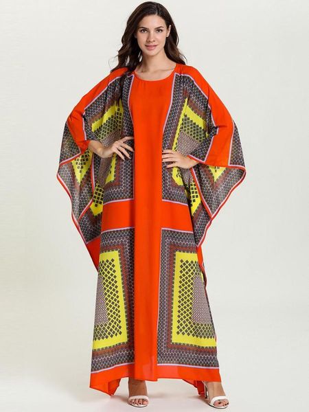

luxury embroidery maxi dress bat sleeve abaya long robe gowns muslim kimono loose ramadan eid middle east arab islamic clothing, Black;gray